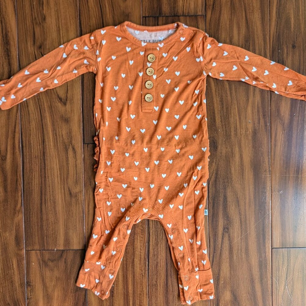 Bums & Roses Sugar and Spice Ruffle Romper, 9-12m NWOT